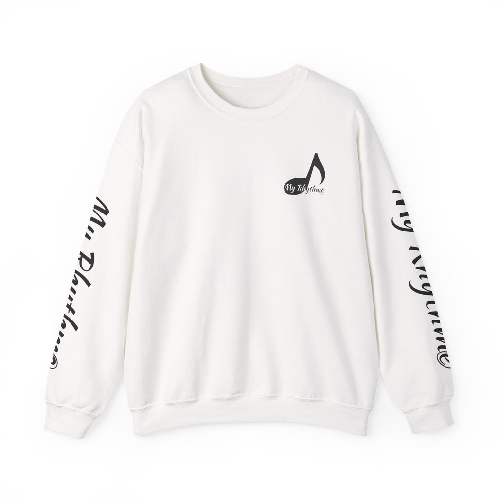 Music Note Crewneck Sweatshirt — "My Rhythme" Graphic for Musicians & Music Lovers