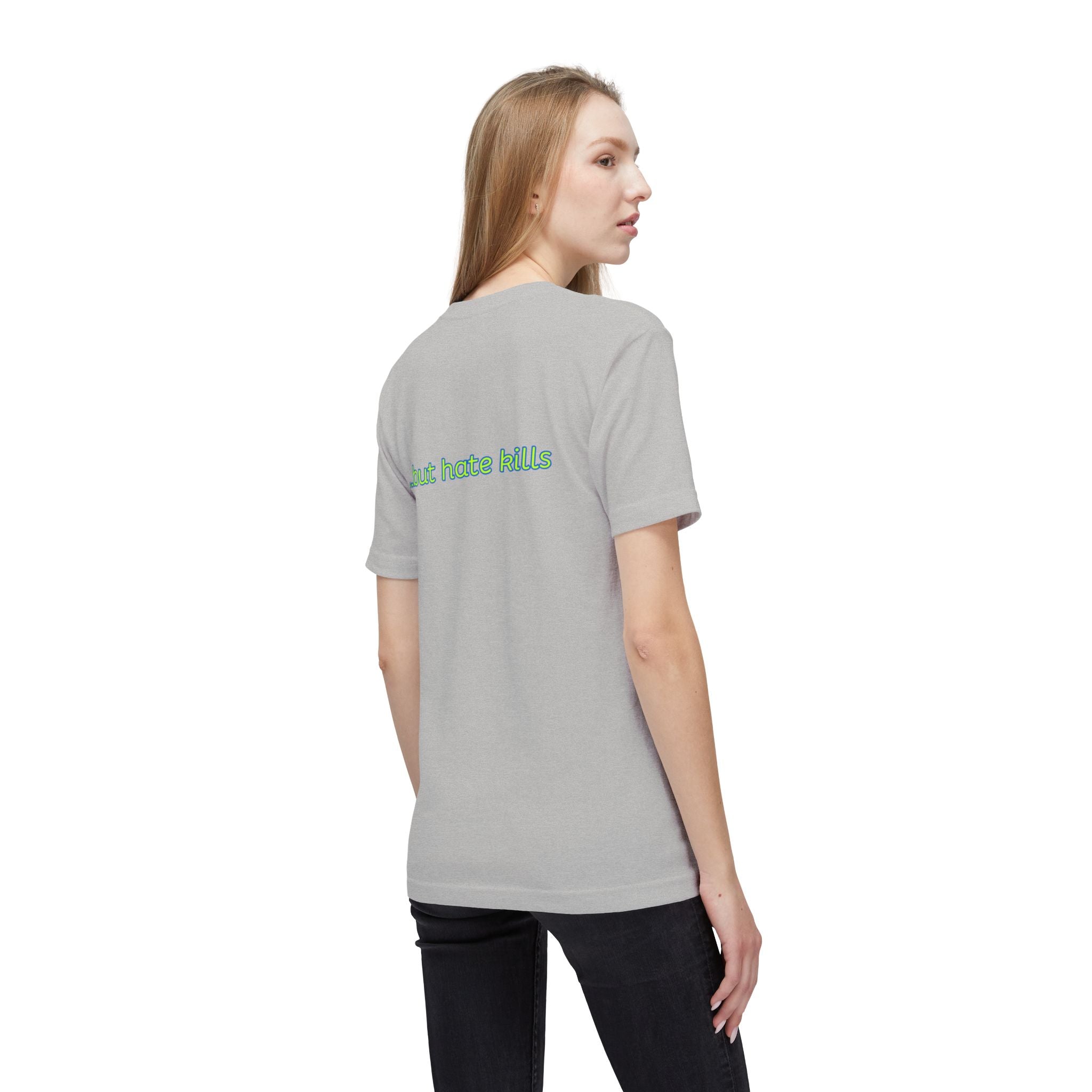 Love Hurts T‑Shirt — "Love hurts" Script Tee with Back "...but hate kills"