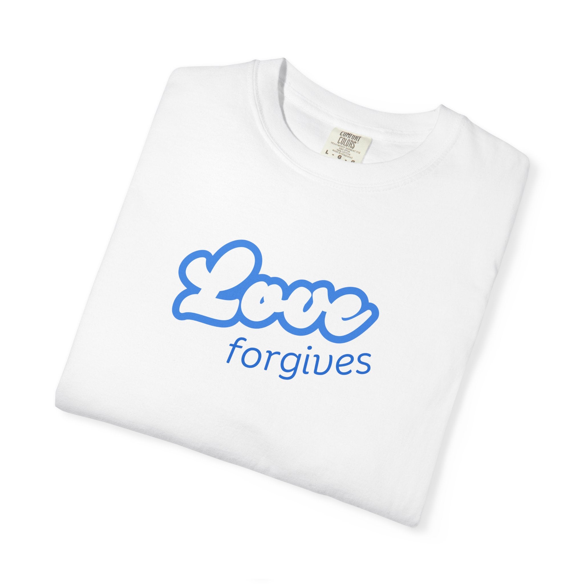 Love Forgives T-Shirt — Retro Script Graphic Tee
