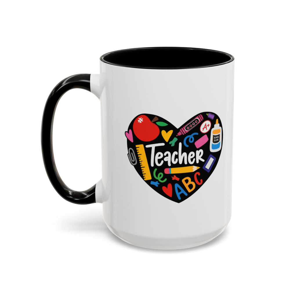 Teacher Heart Accent Coffee Mug — Teacher Appreciation Gift (11/15oz)