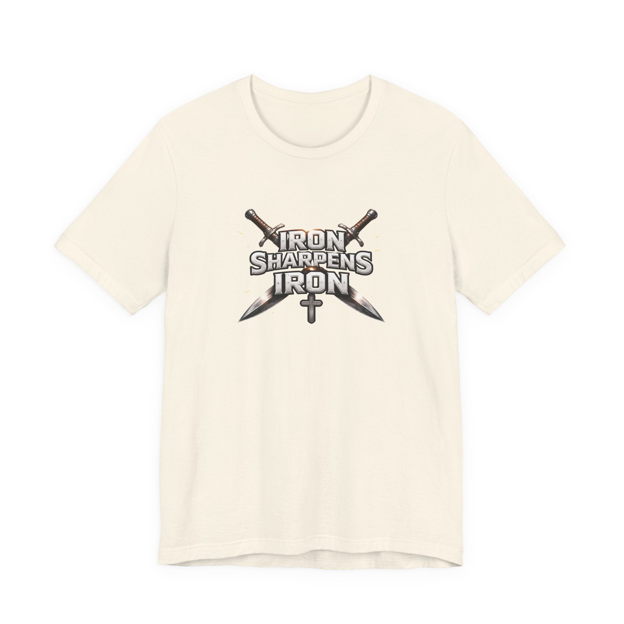 Iron Sharpens Iron T-Shirt — Christian Faith Cross & Swords Tee