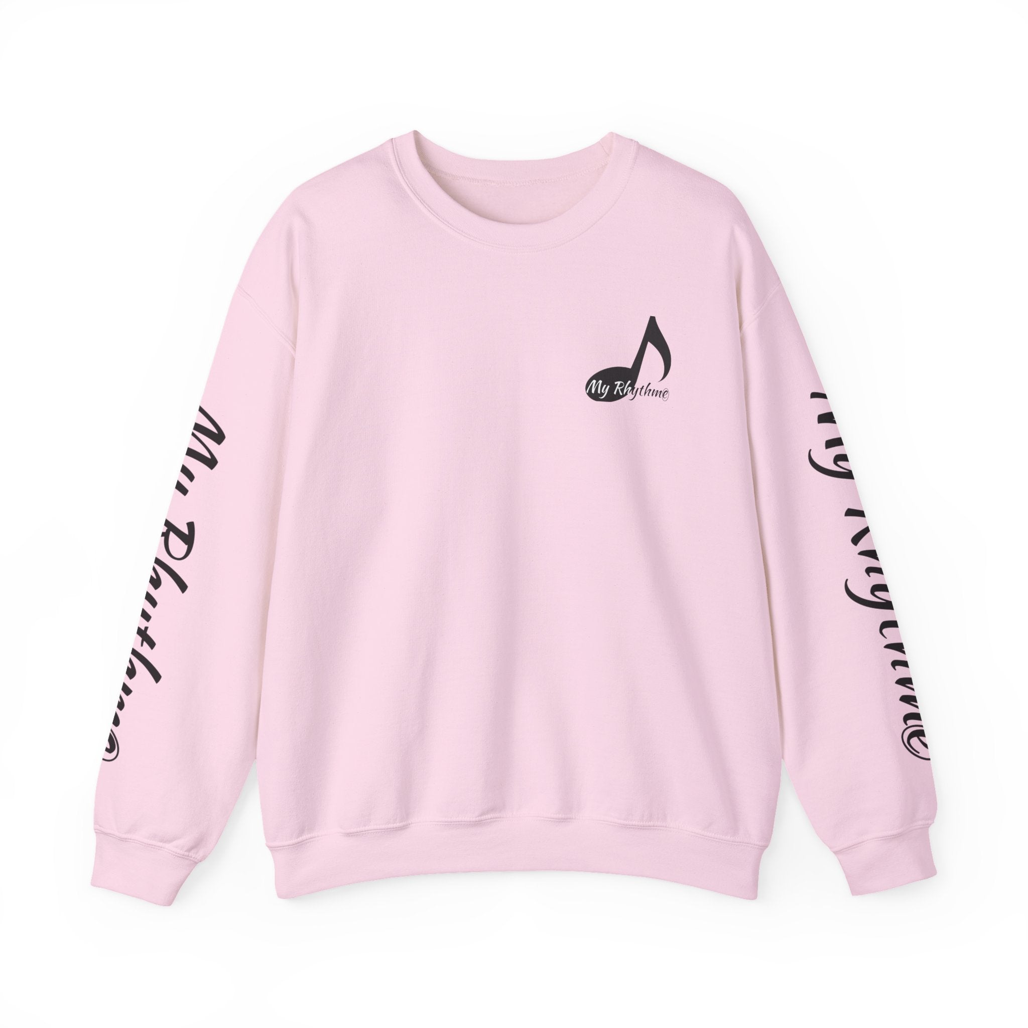 Music Note Crewneck Sweatshirt — "My Rhythme" Graphic for Musicians & Music Lovers