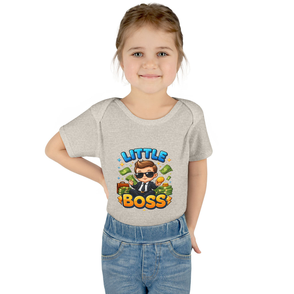 Little Boss Infant Bodysuit – Cute Baby Onesie with 'Little Boss' Cartoon Design