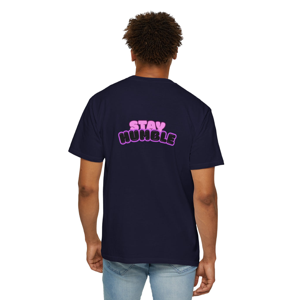Stay Humble Graphic T-Shirt — Retro Pink & Black Text Tee
