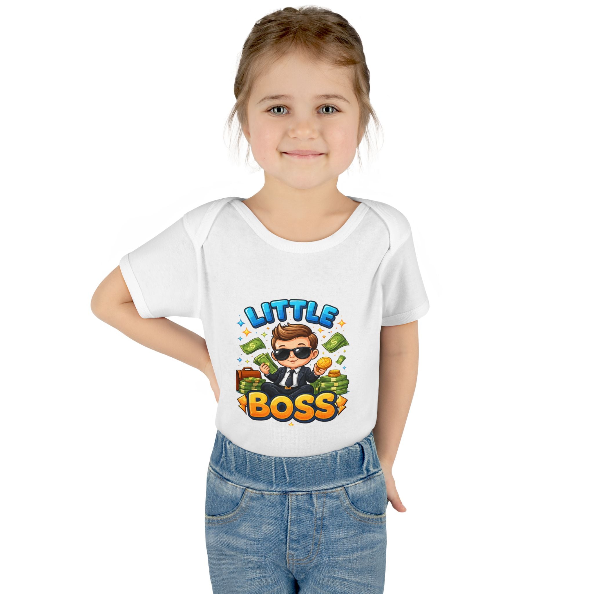 Little Boss Infant Bodysuit – Cute Baby Onesie with 'Little Boss' Cartoon Design