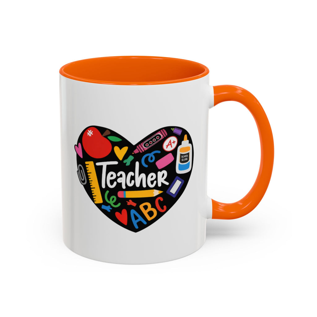 Teacher Heart Accent Coffee Mug — Teacher Appreciation Gift (11/15oz)