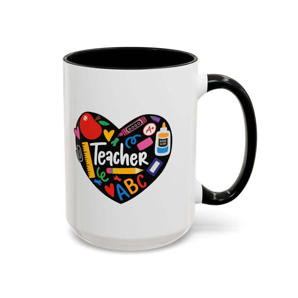 Teacher Heart Accent Coffee Mug — Teacher Appreciation Gift (11/15oz)