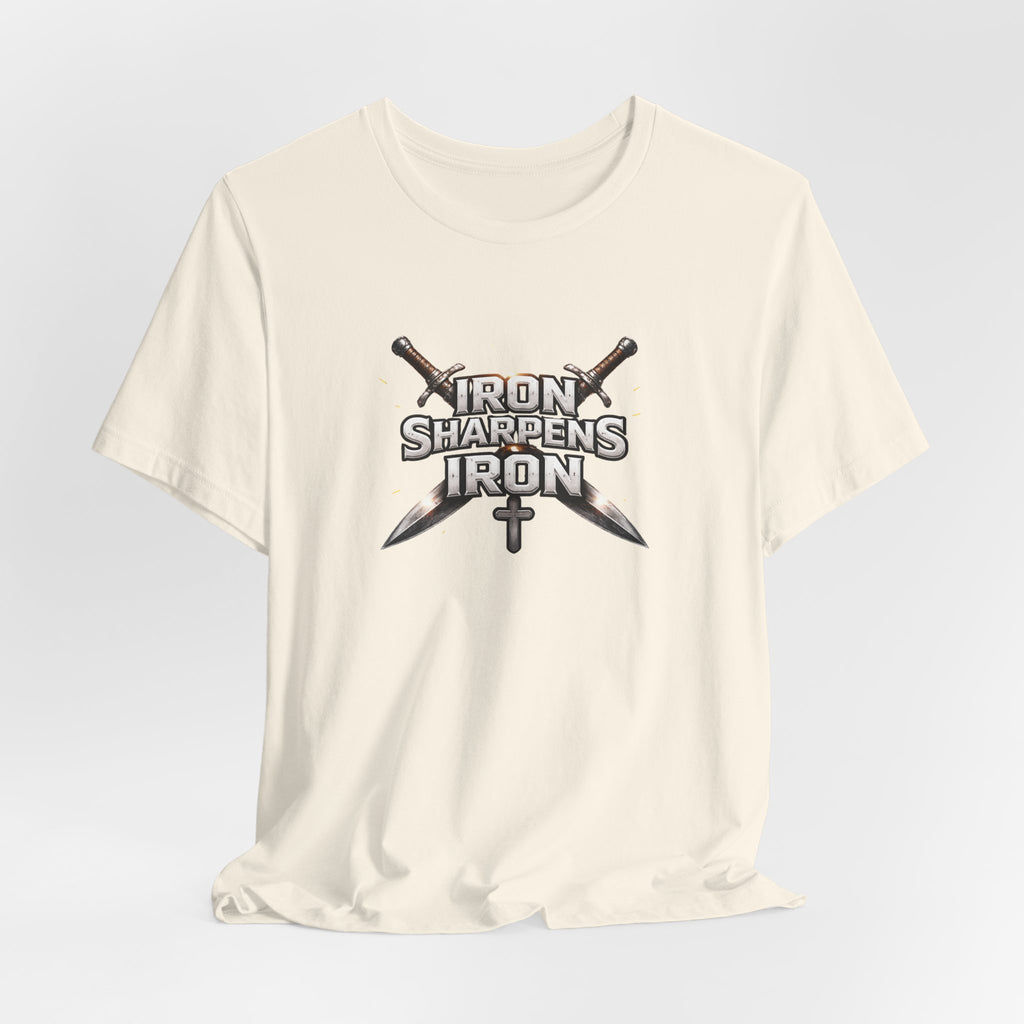 Iron Sharpens Iron T-Shirt — Christian Faith Cross & Swords Tee