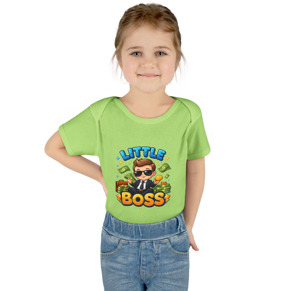 Little Boss Infant Bodysuit – Cute Baby Onesie with 'Little Boss' Cartoon Design