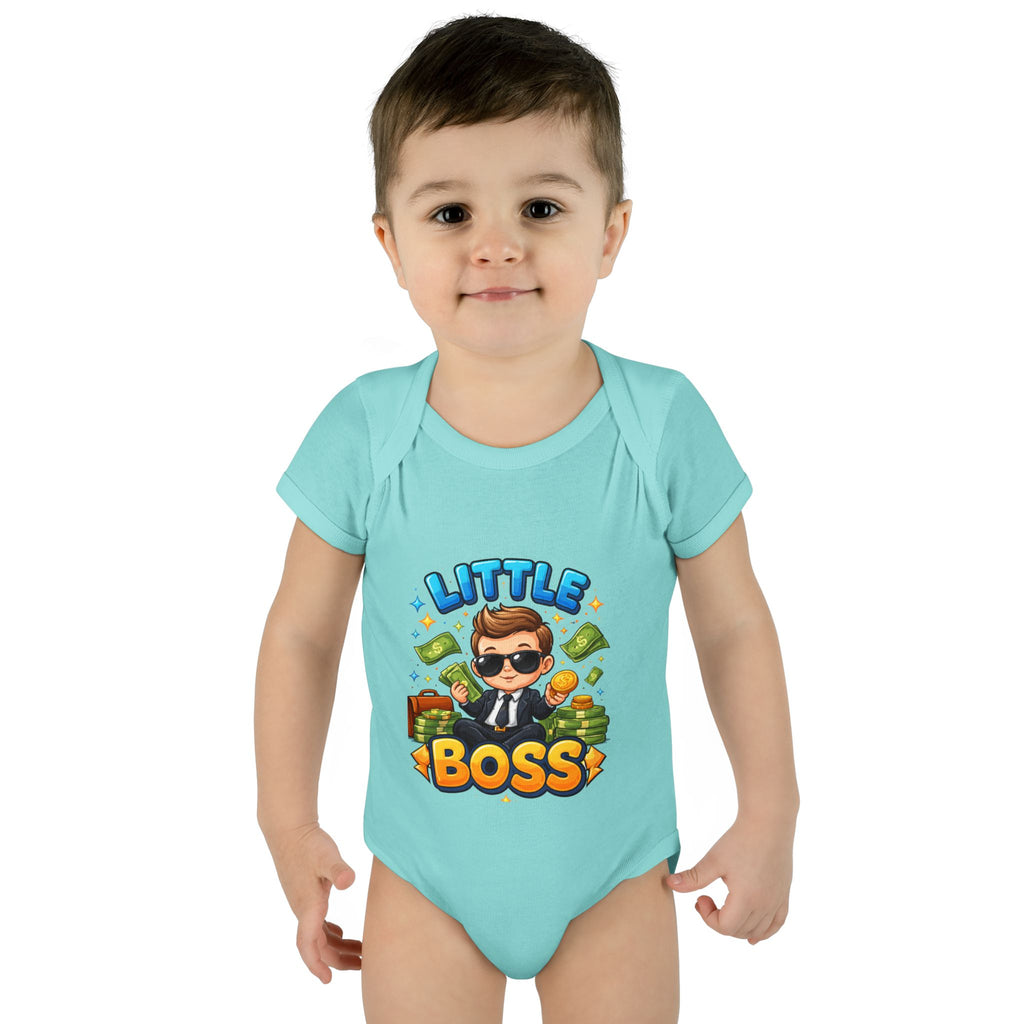 Little Boss Infant Bodysuit – Cute Baby Onesie with 'Little Boss' Cartoon Design