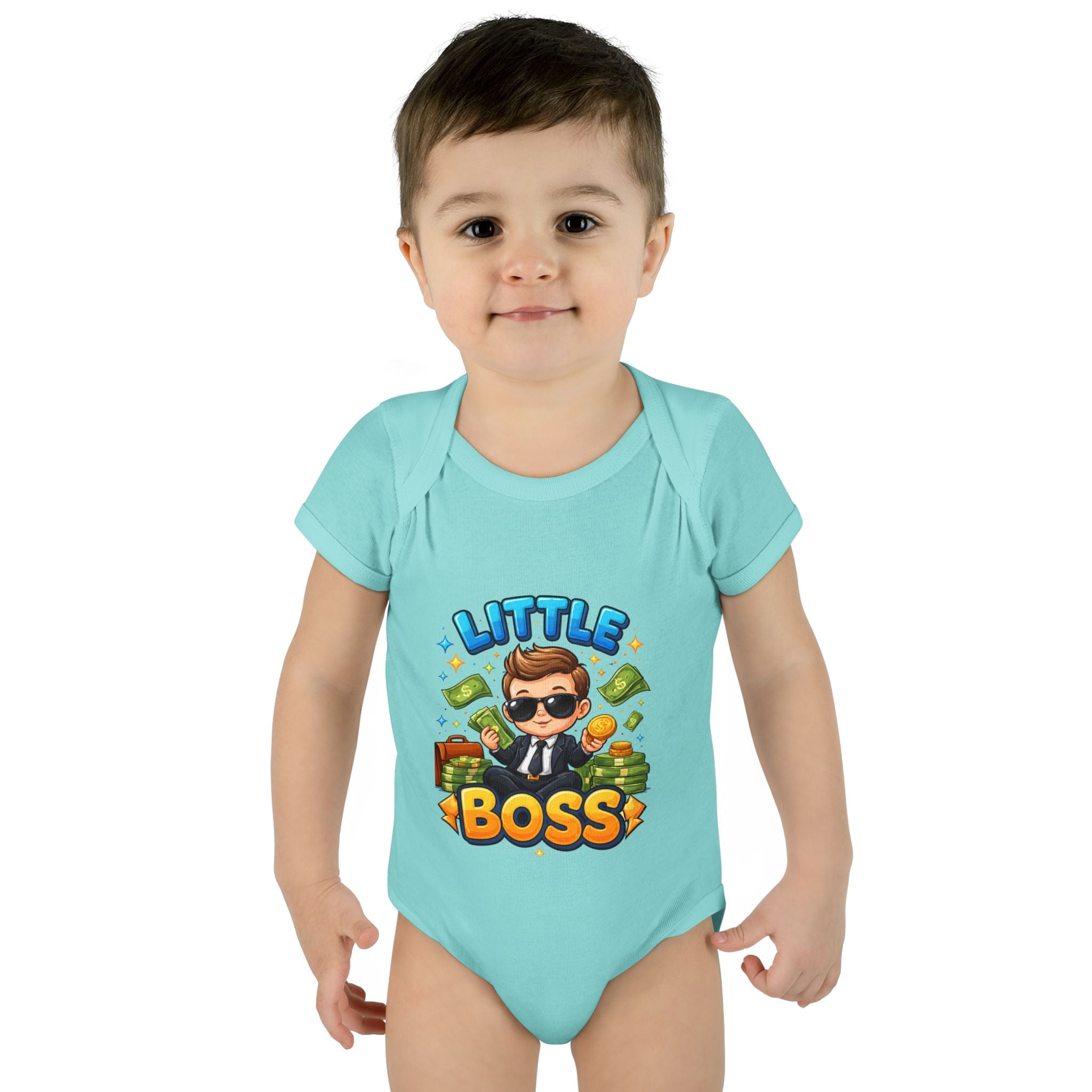Little Boss Infant Bodysuit – Cute Baby Onesie with 'Little Boss' Cartoon Design