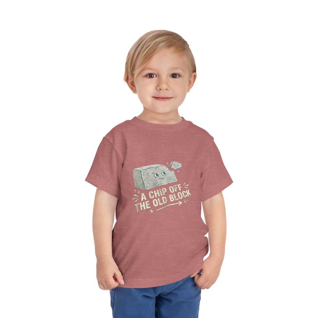 Toddler Tee — "A Chip Off the Old Block" Cute Baby Rock Graphic Shirt