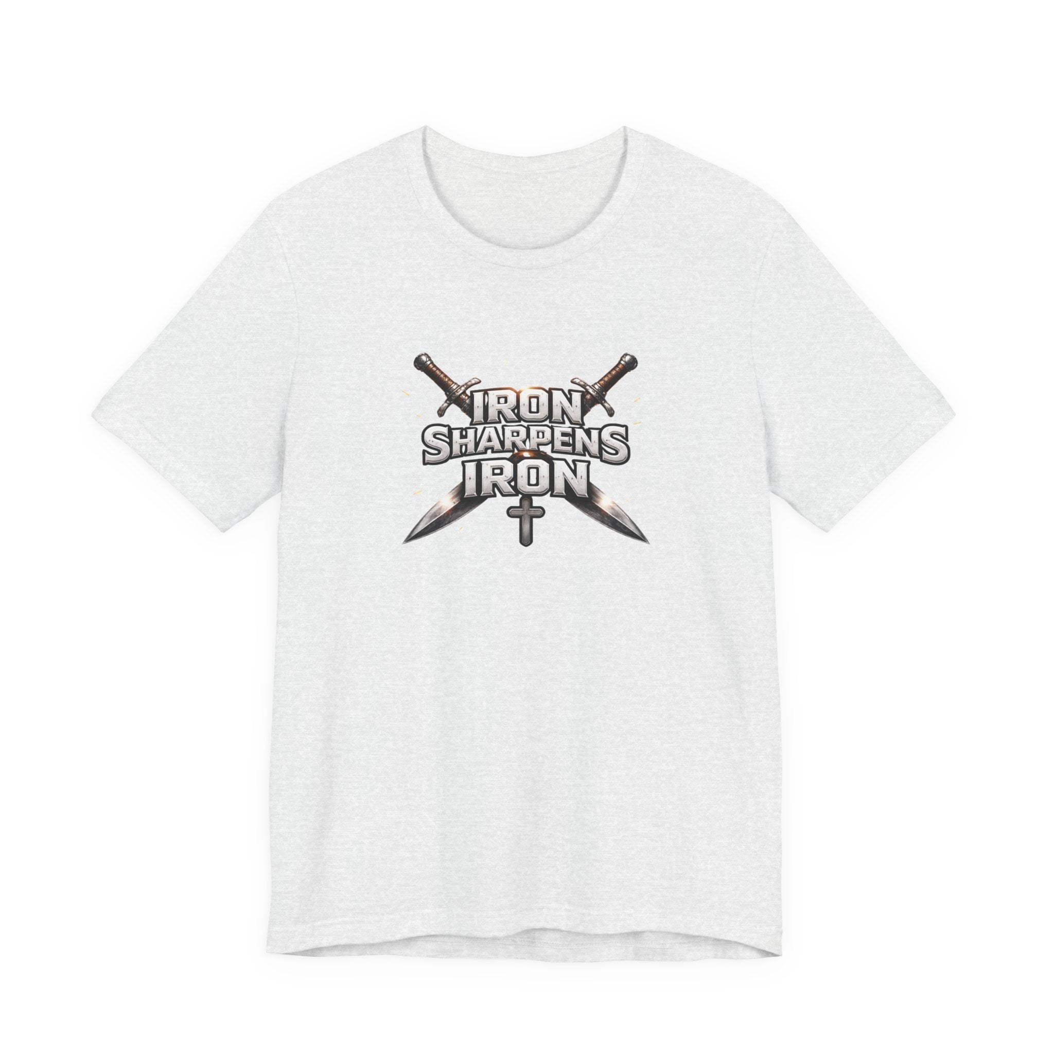 Iron Sharpens Iron T-Shirt — Christian Faith Cross & Swords Tee