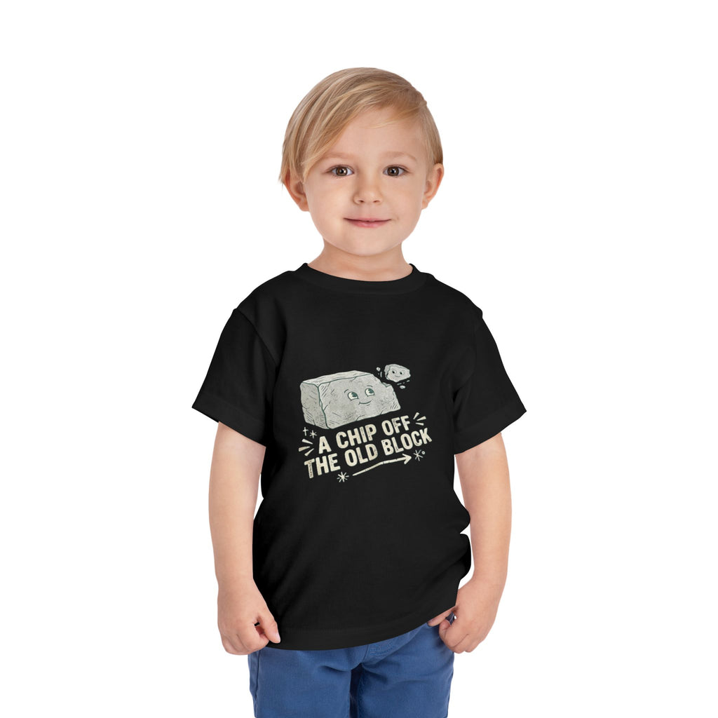 Toddler Tee — "A Chip Off the Old Block" Cute Baby Rock Graphic Shirt