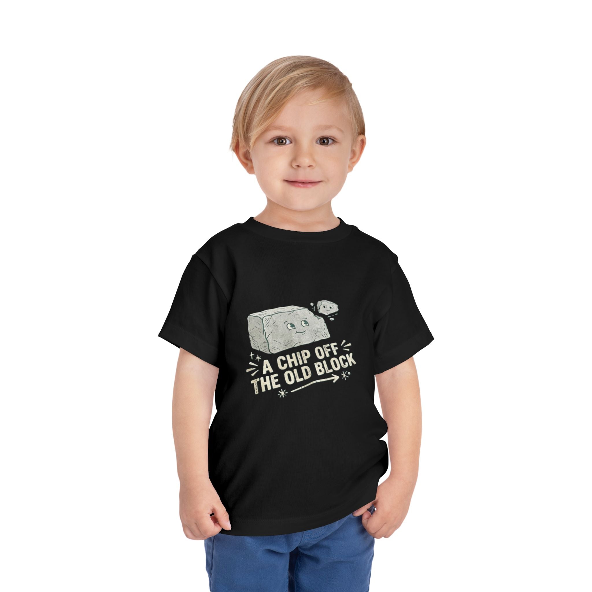 Toddler Tee — "A Chip Off the Old Block" Cute Baby Rock Graphic Shirt