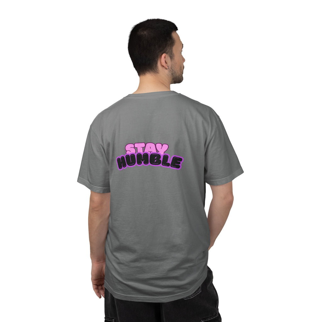 Stay Humble Graphic T-Shirt — Retro Pink & Black Text Tee