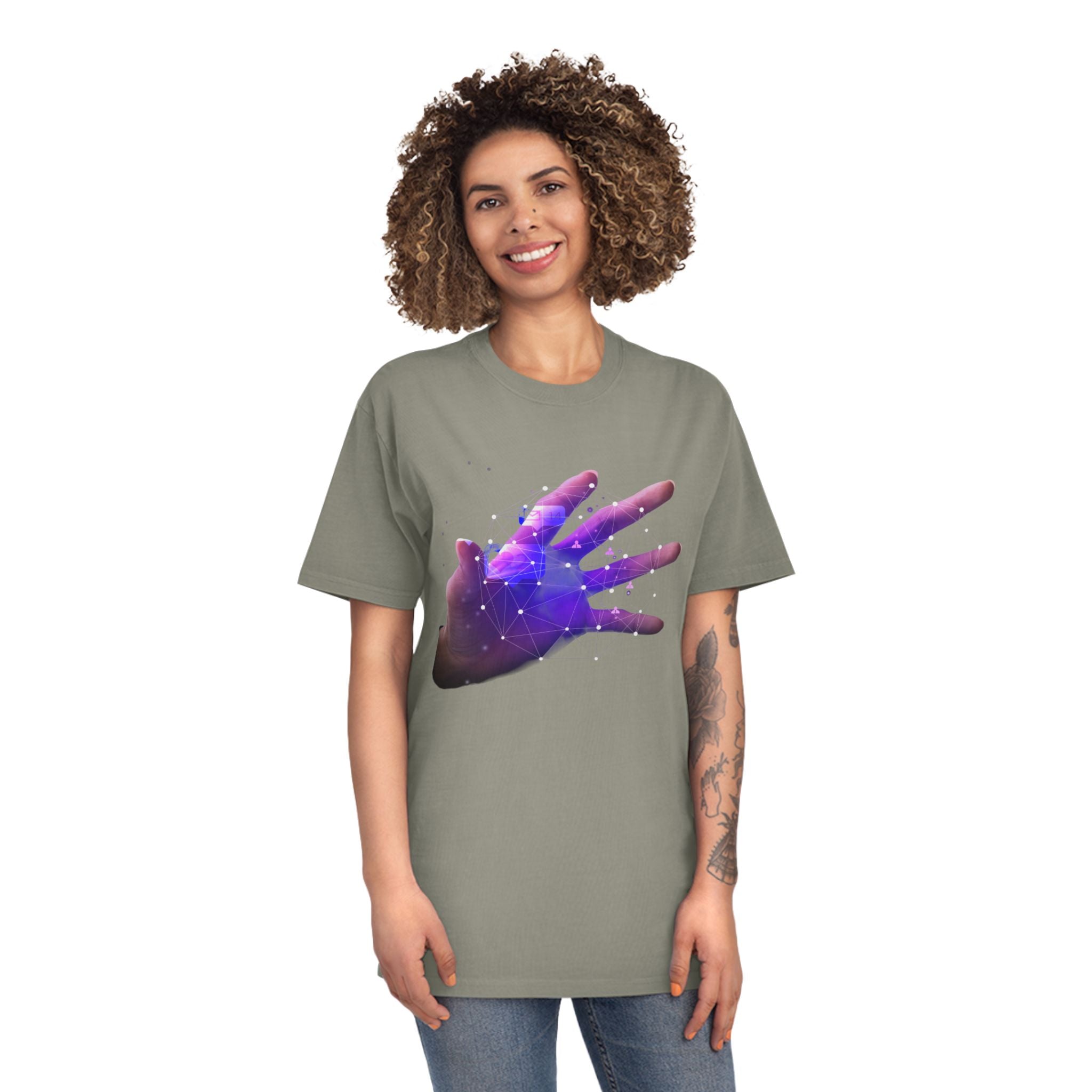 Galaxy Hand Tee — Cosmic Space Hand Graphic T-Shirt