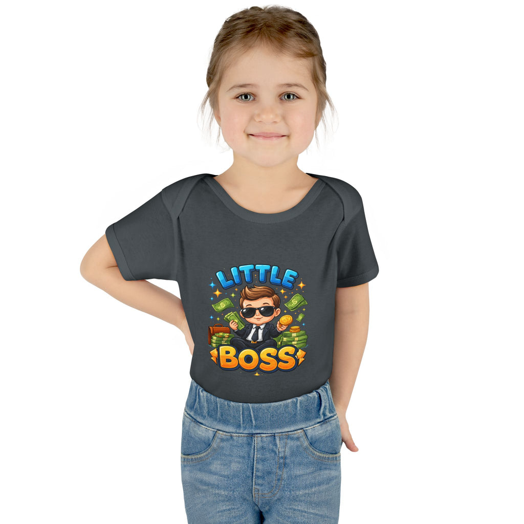 Little Boss Infant Bodysuit – Cute Baby Onesie with 'Little Boss' Cartoon Design