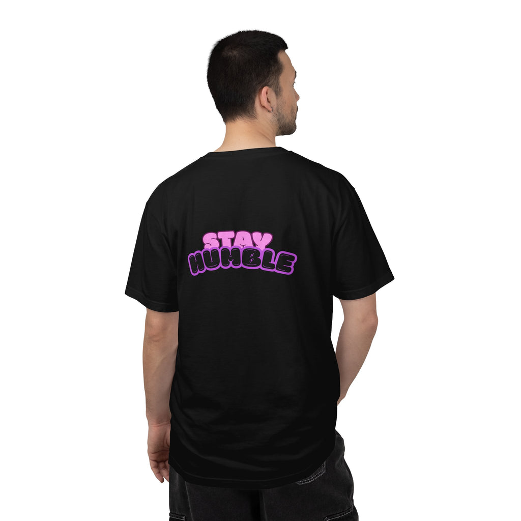 Stay Humble Graphic T-Shirt — Retro Pink & Black Text Tee