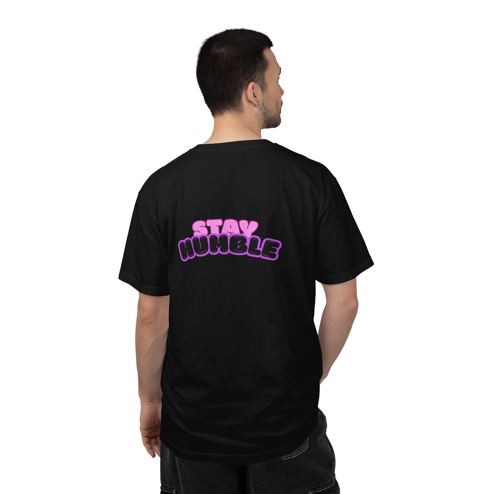Stay Humble Graphic T-Shirt — Retro Pink & Black Text Tee