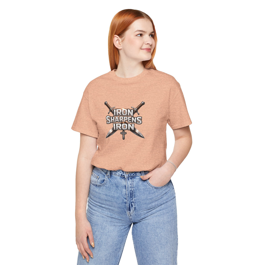 Iron Sharpens Iron T-Shirt — Christian Faith Cross & Swords Tee