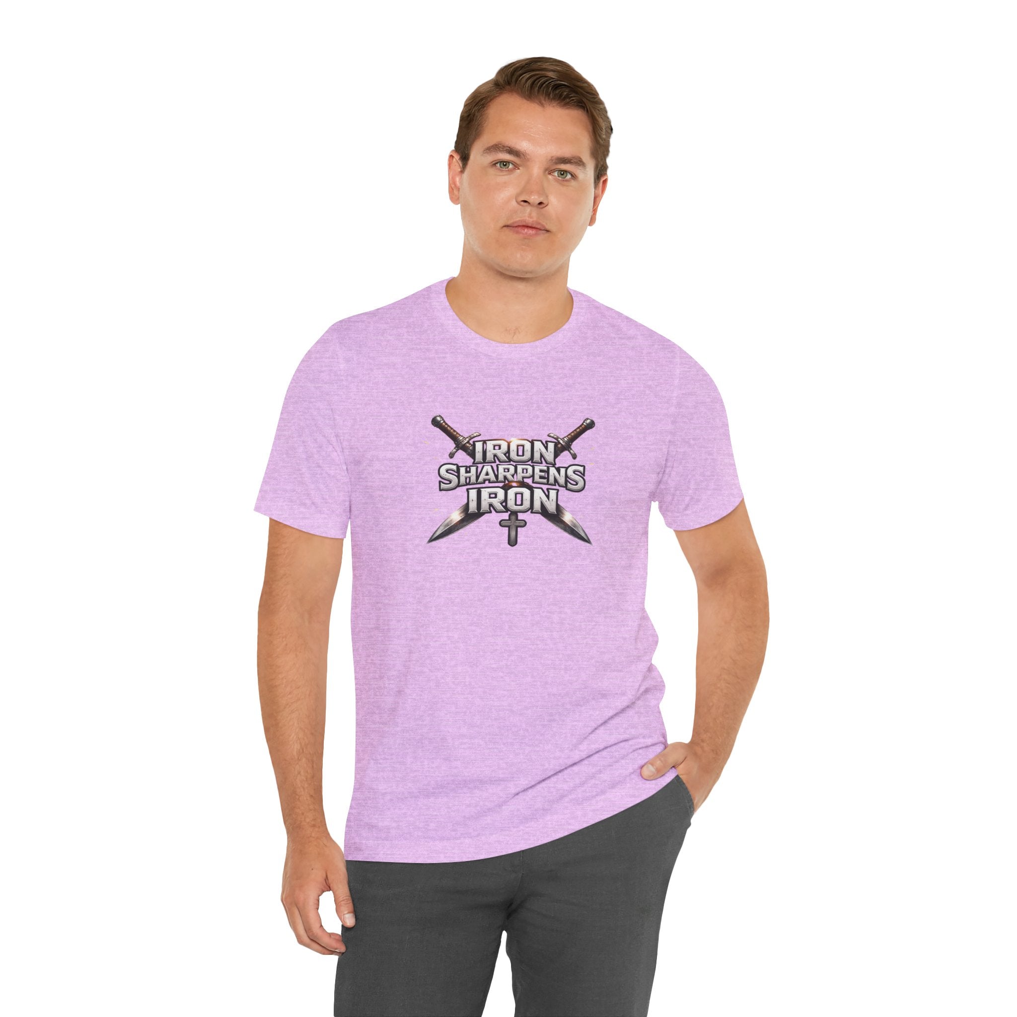 Iron Sharpens Iron T-Shirt — Christian Faith Cross & Swords Tee