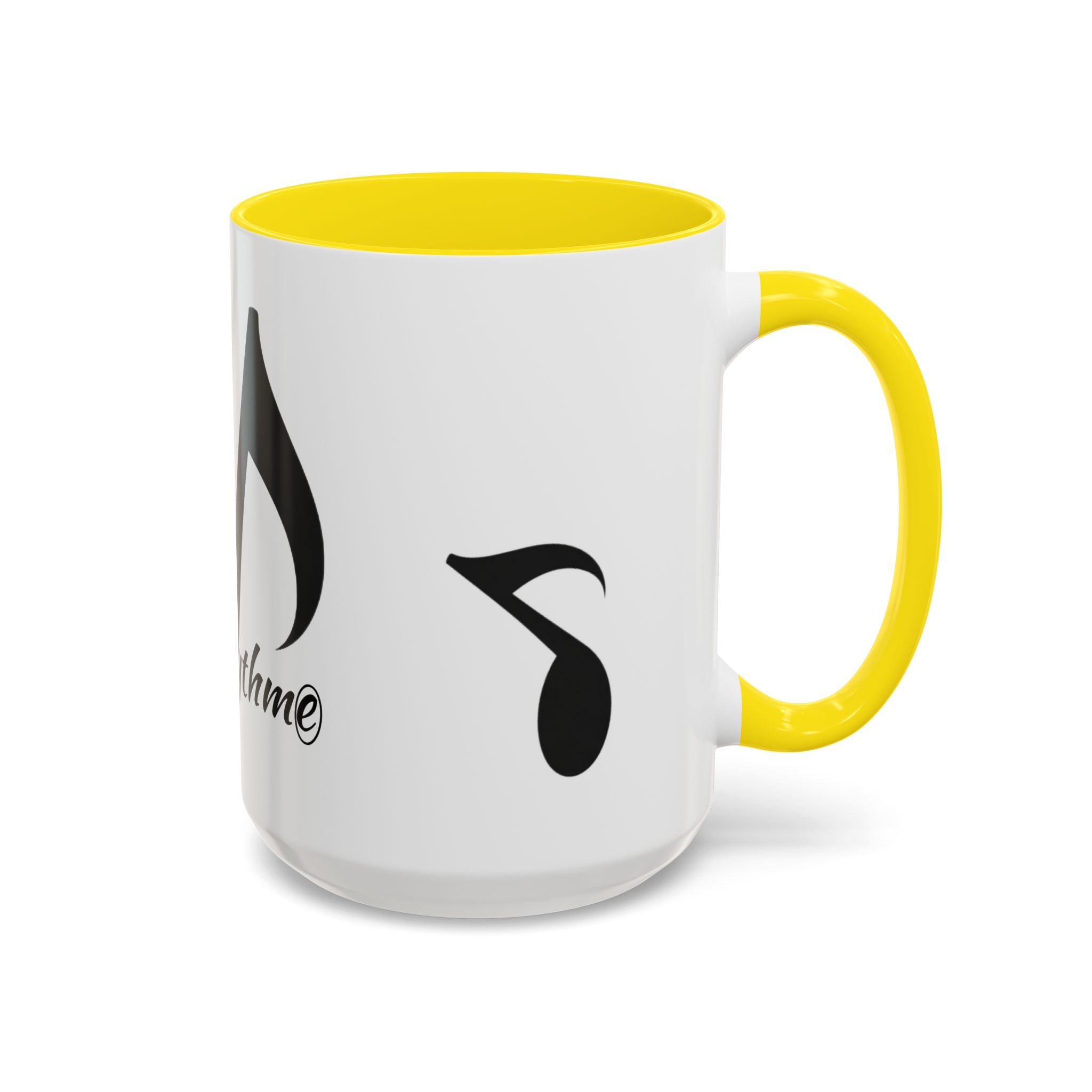 Music Note Accent Mug — "My Rhythmé" Pink Interior Coffee Mug