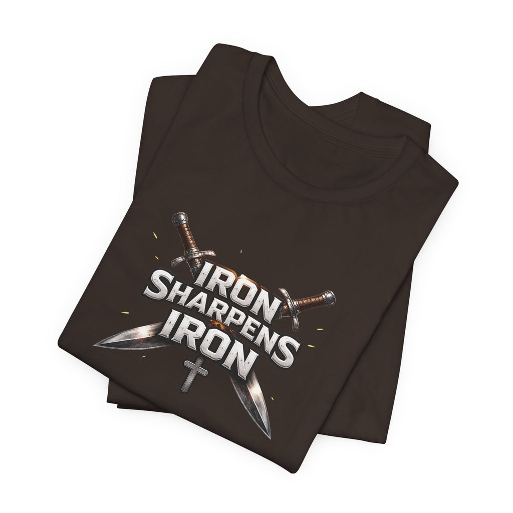 Iron Sharpens Iron T-Shirt — Christian Faith Cross & Swords Tee