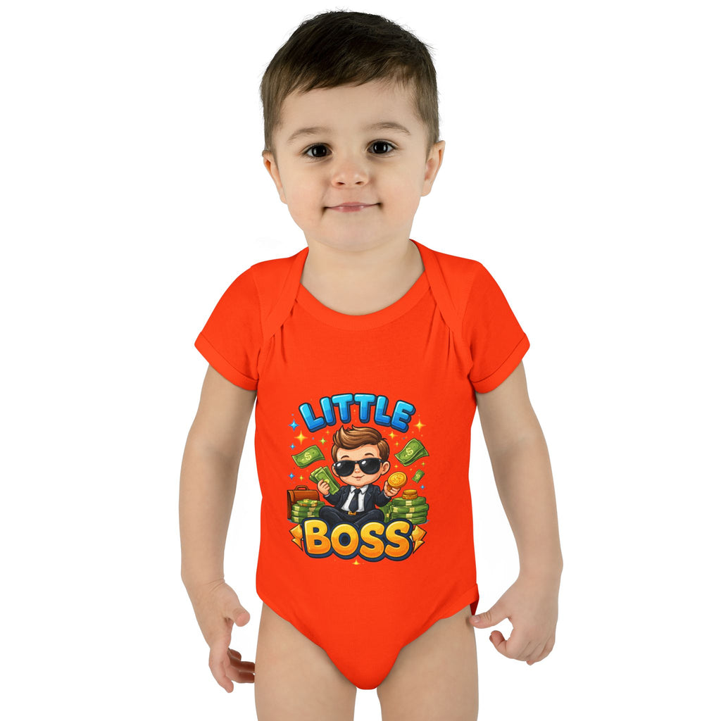 Little Boss Infant Bodysuit – Cute Baby Onesie with 'Little Boss' Cartoon Design