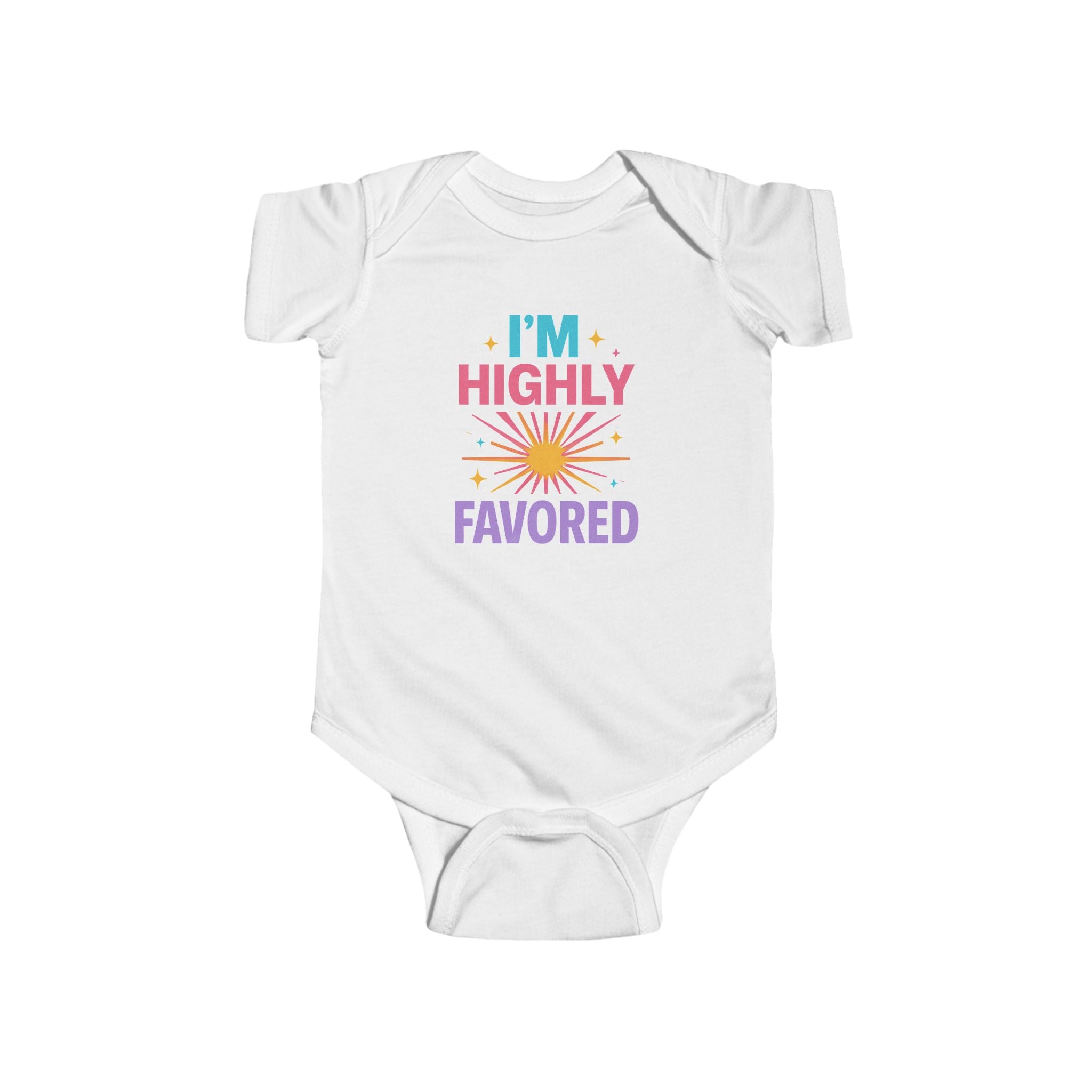 Infant Bodysuit - "I'm Highly Favored" Colorful Sunshine Baby Onesie