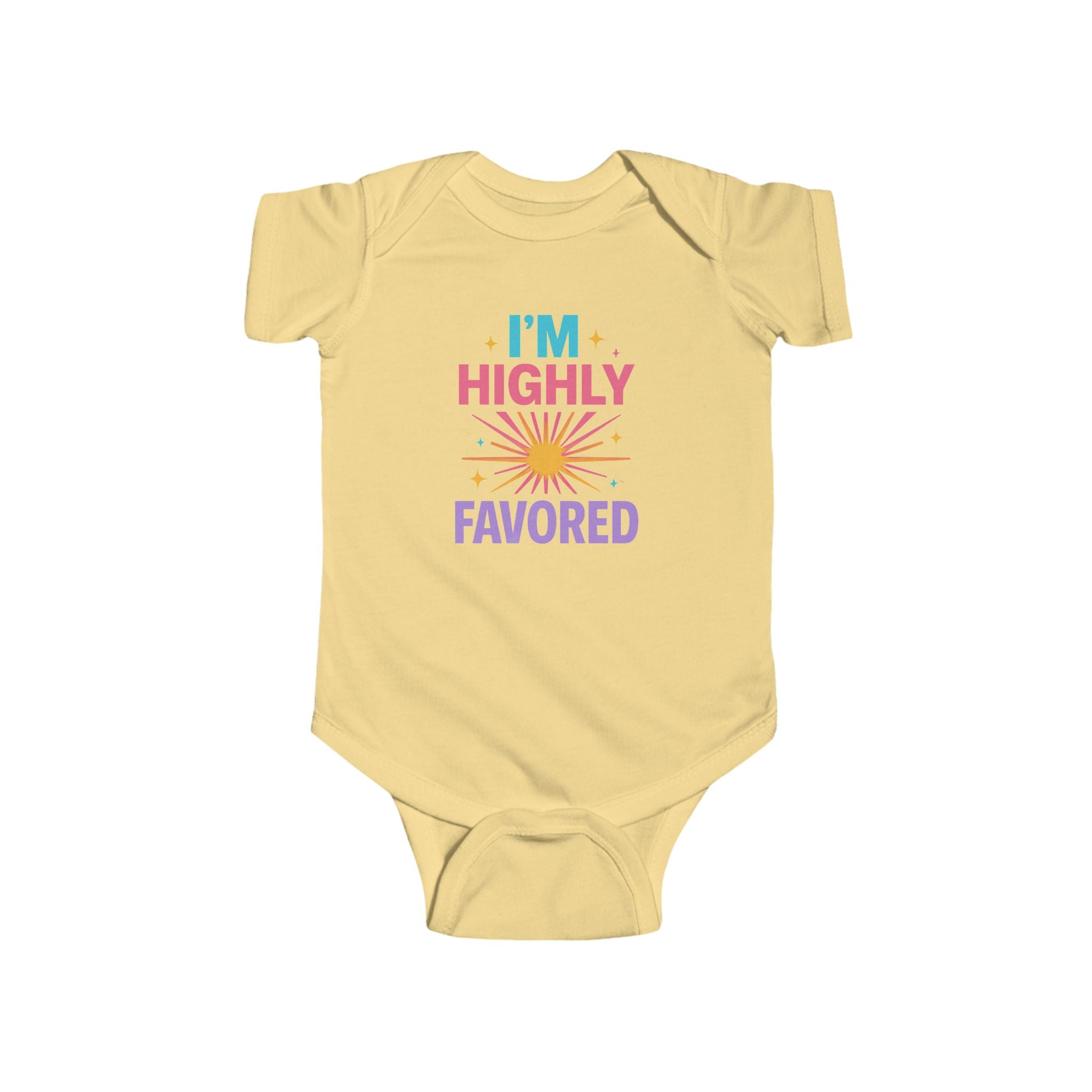 Infant Bodysuit - "I'm Highly Favored" Colorful Sunshine Baby Onesie