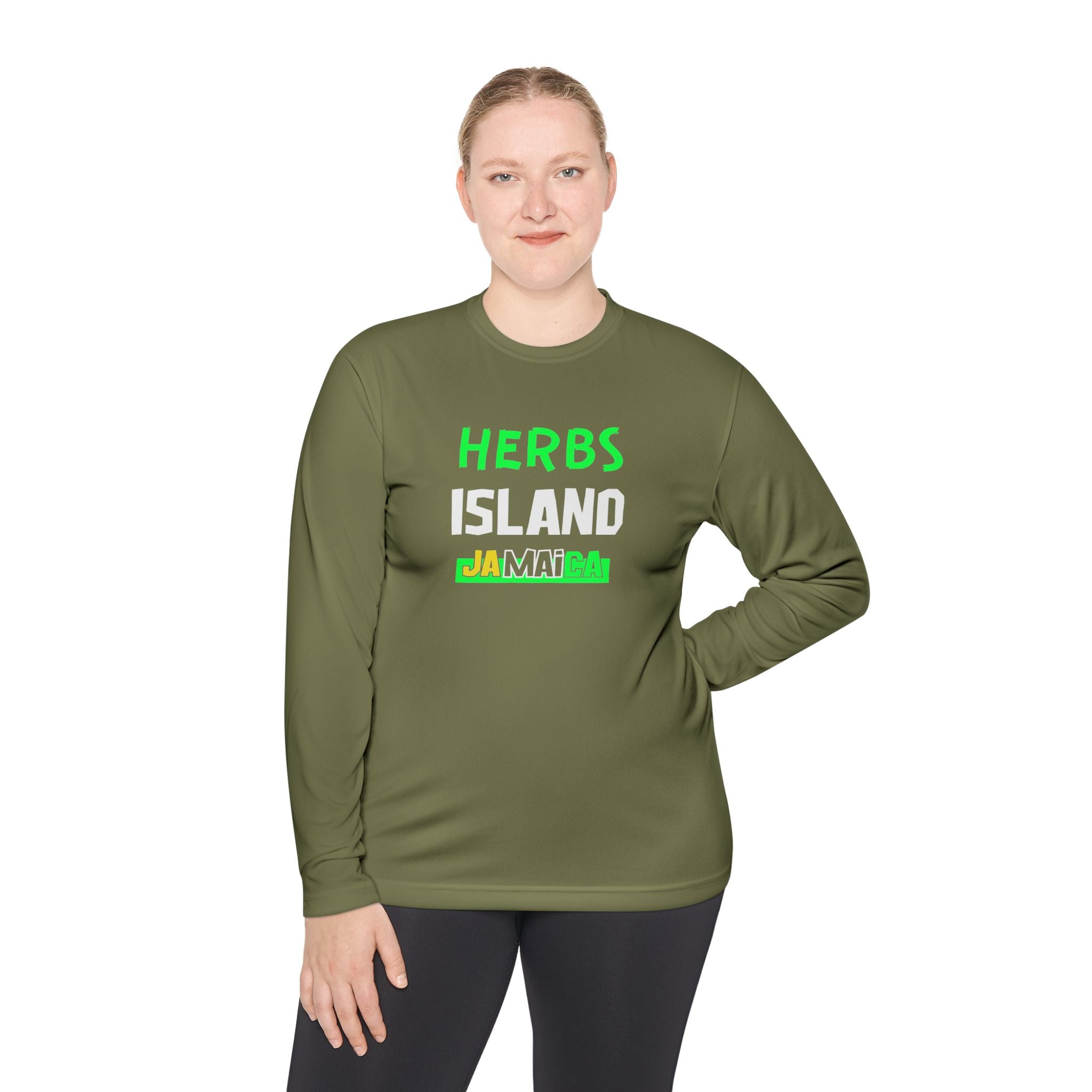 Herbs Island Jamaica Long Sleeve Tee — Caribbean Herb Vibes