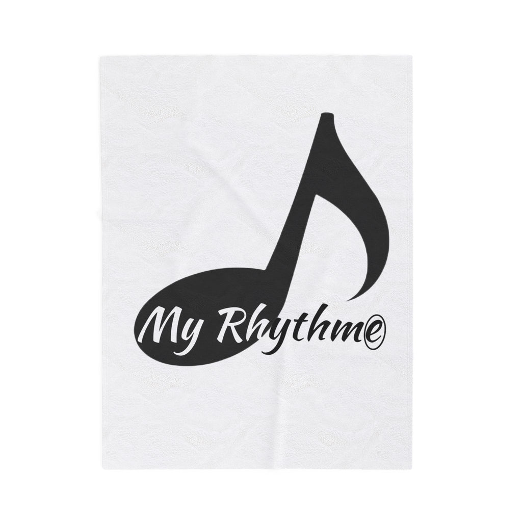 Velveteen Plush Blanket — "My Rhythme" Music Note Cozy Throw for Musicians & Music Lovers