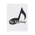 Velveteen Plush Blanket — "My Rhythme" Music Note Cozy Throw for Musicians & Music Lovers