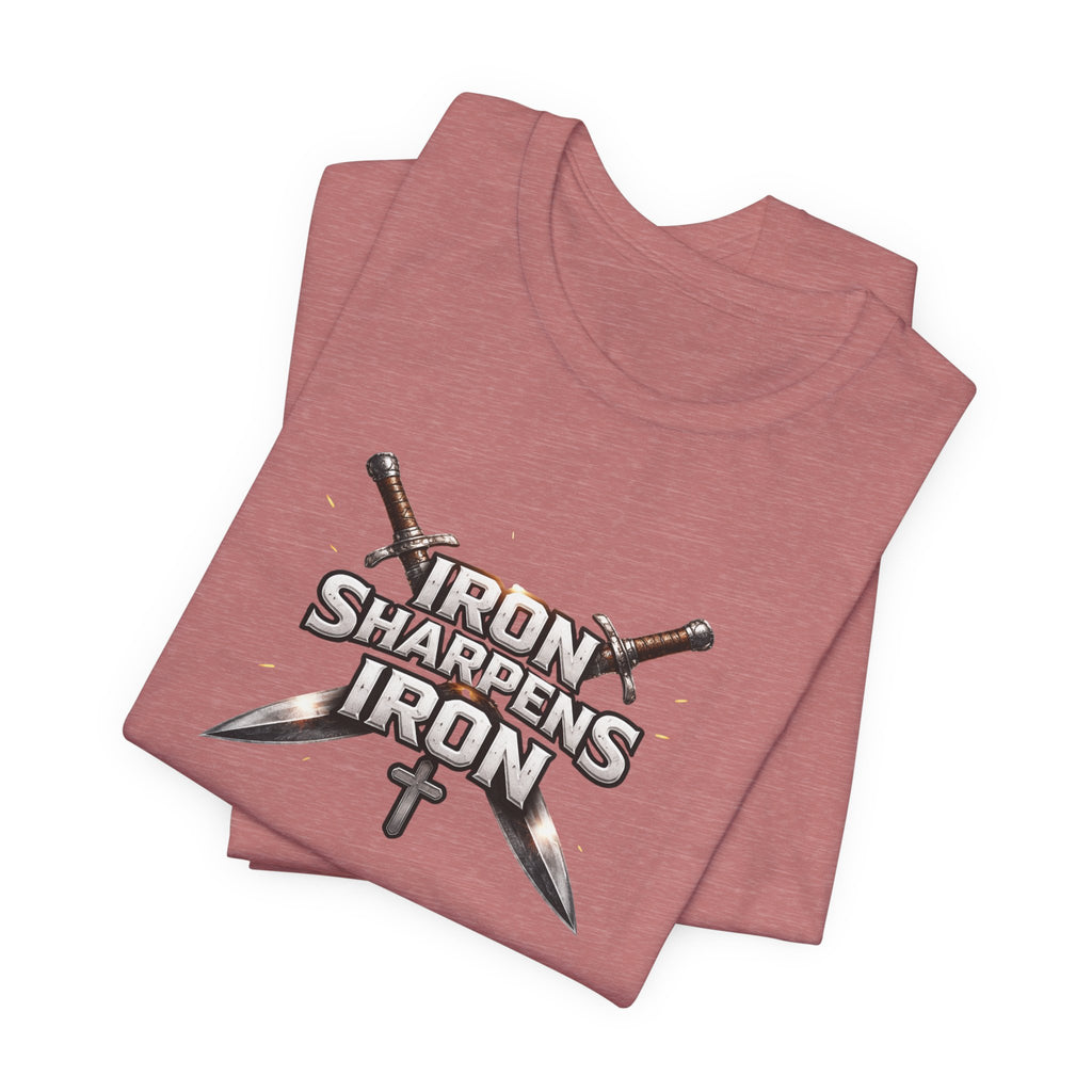 Iron Sharpens Iron T-Shirt — Christian Faith Cross & Swords Tee