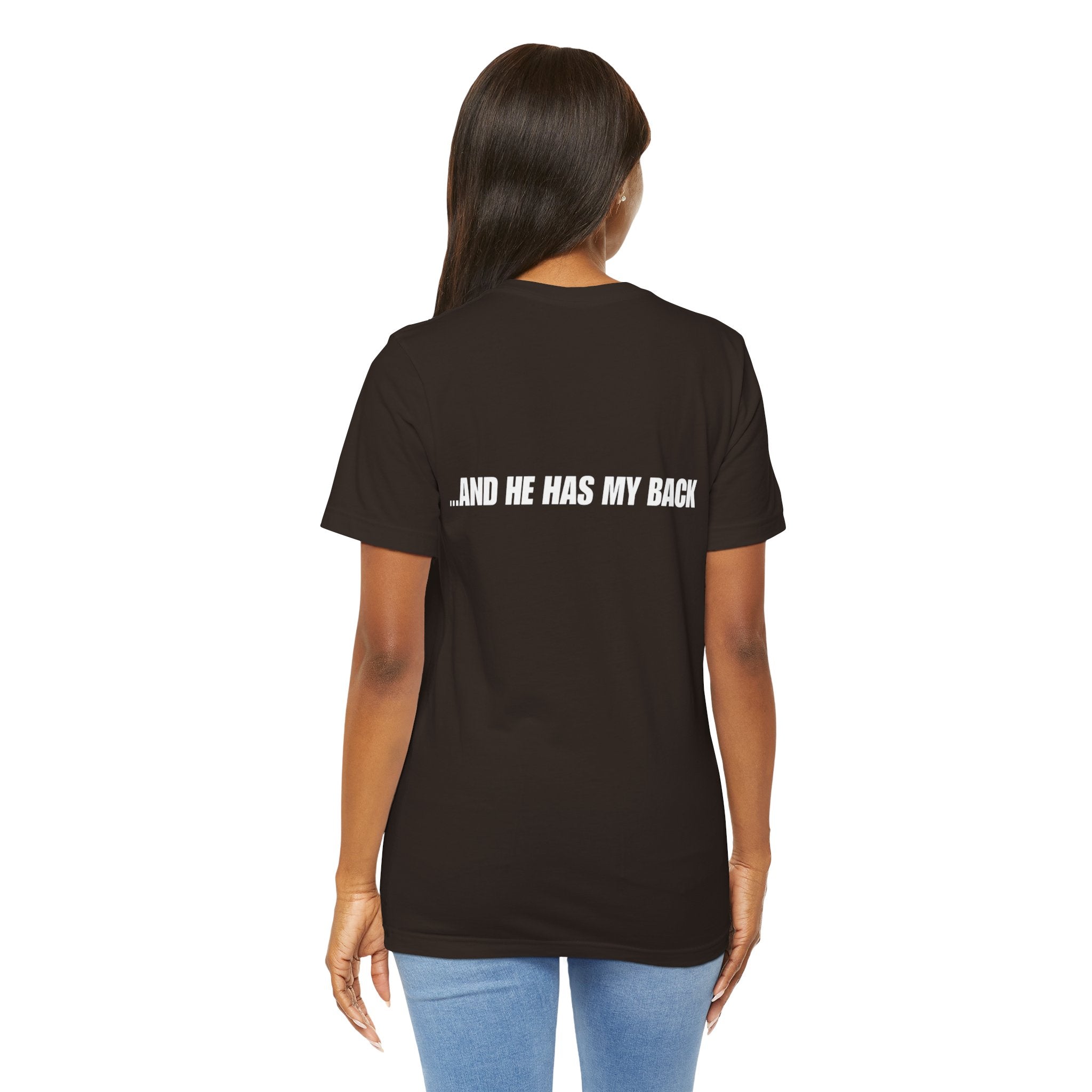 I'm Covered Tee — 'I'm Covered' Front & '...And He Has My Back' Back Christian Faith Shirt