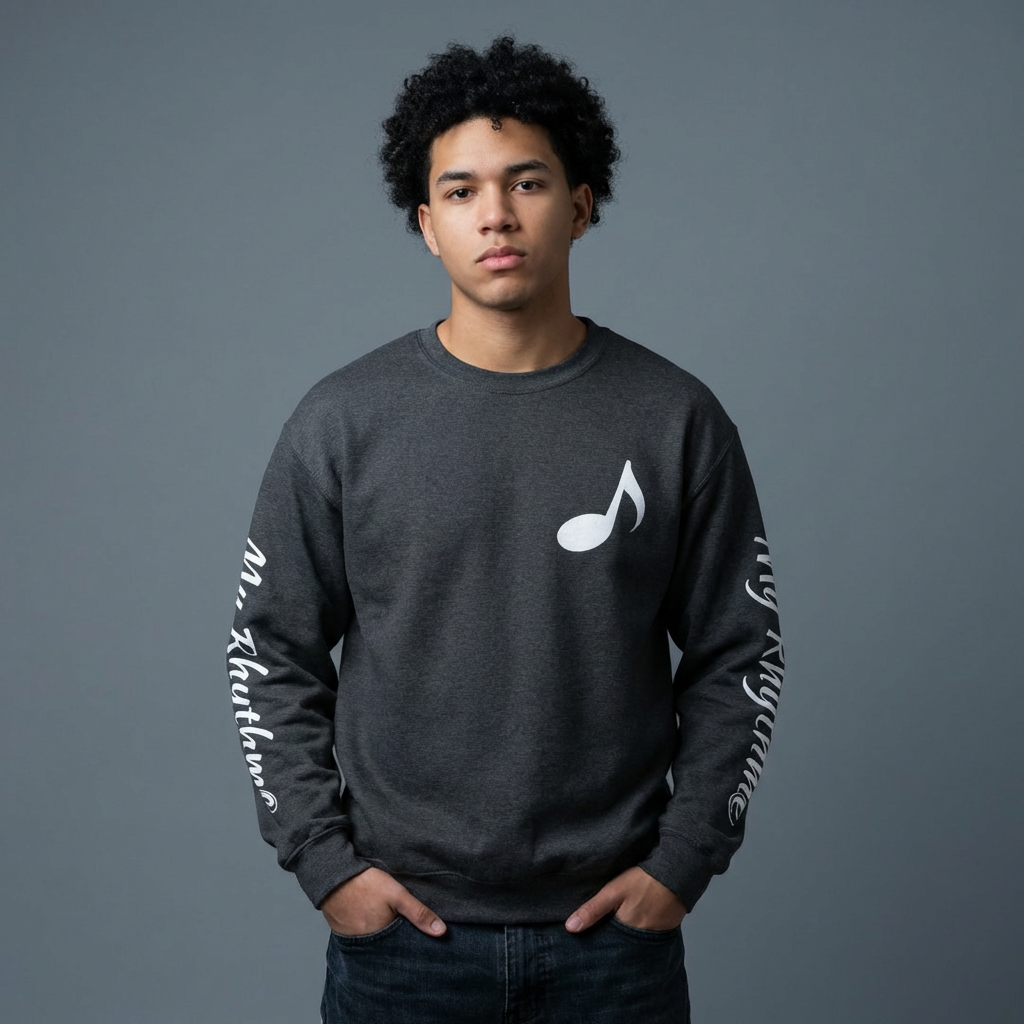Crewneck Sweatshirt - 'My Rhythme' Music Note Graphic