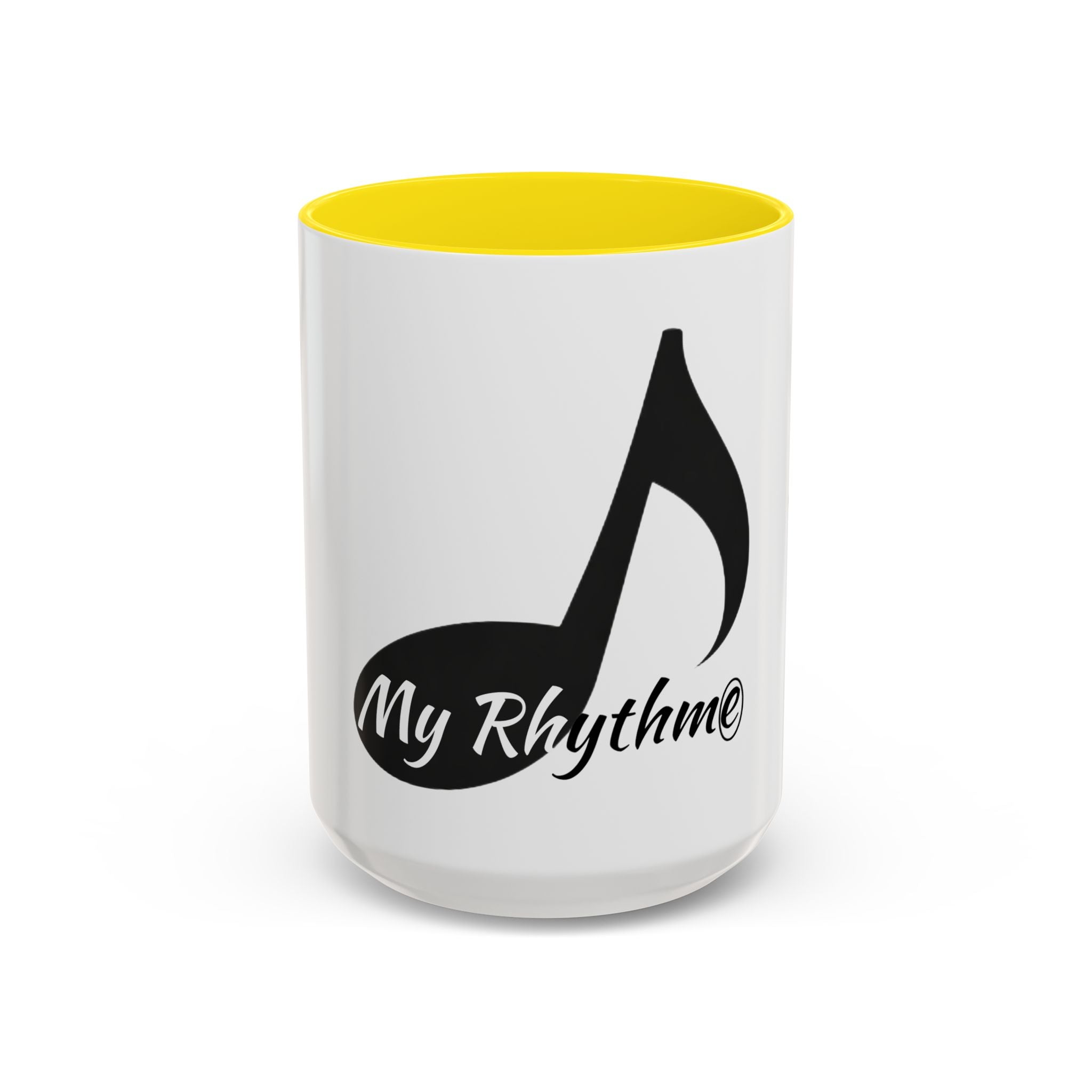 Music Note Accent Mug — "My Rhythmé" Pink Interior Coffee Mug