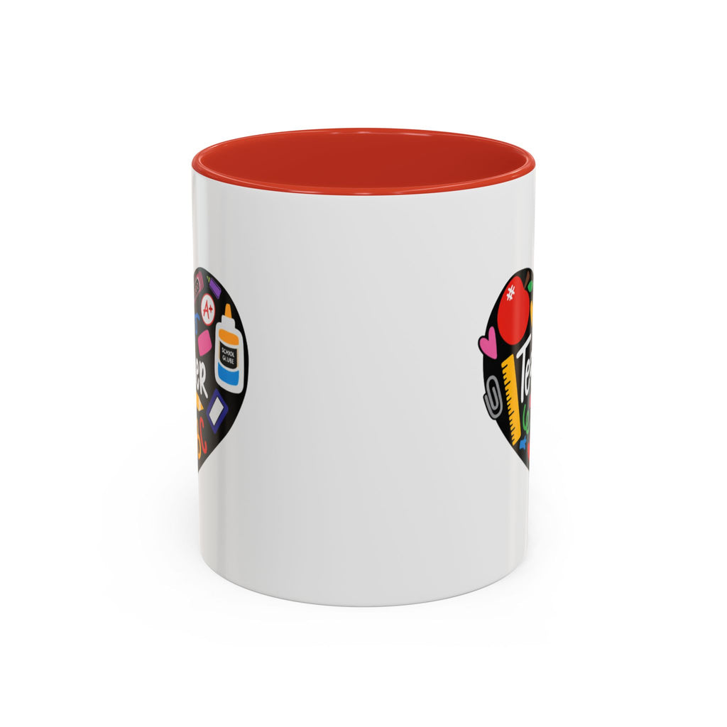 Teacher Heart Accent Coffee Mug — Teacher Appreciation Gift (11/15oz)