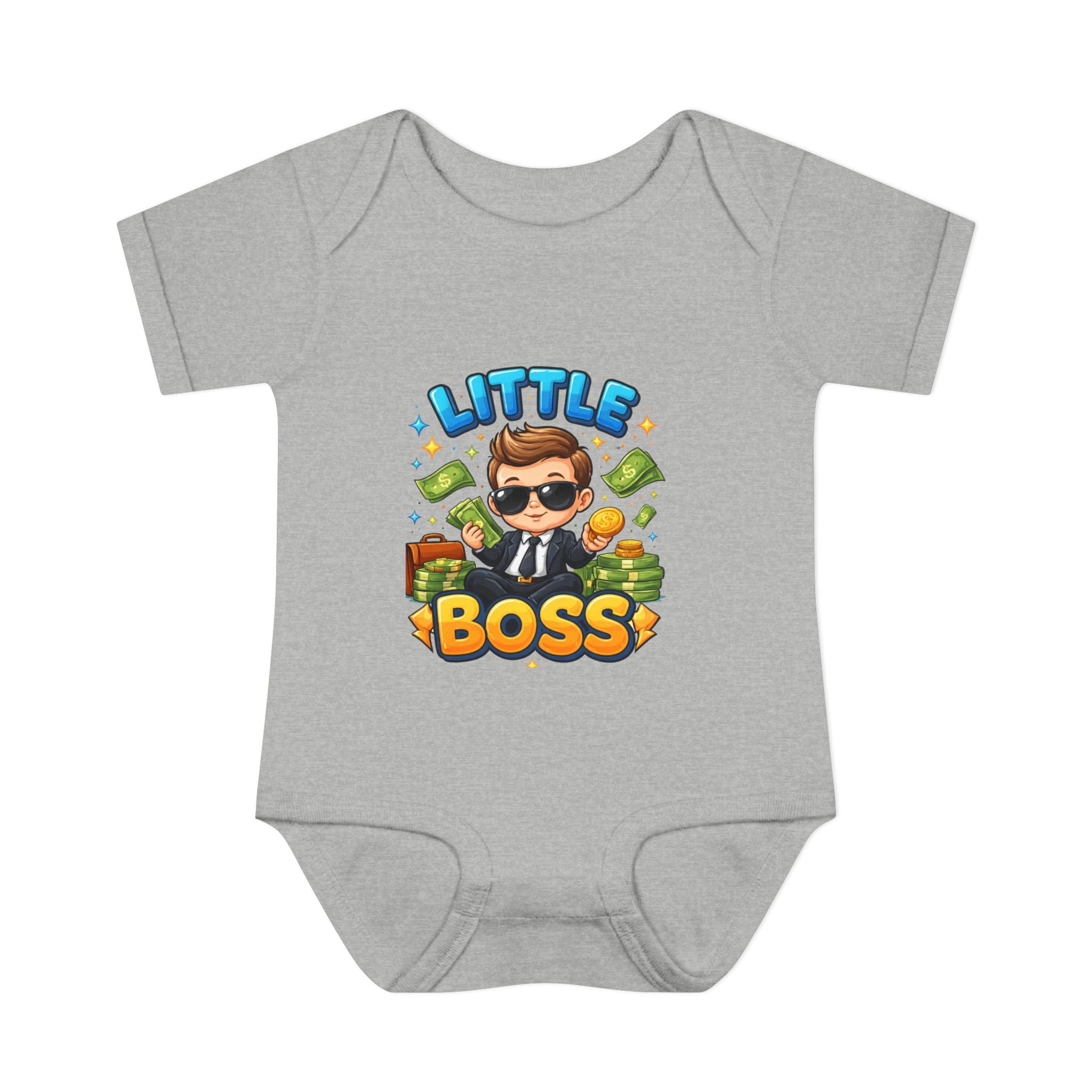 Little Boss Infant Bodysuit – Cute Baby Onesie with 'Little Boss' Cartoon Design