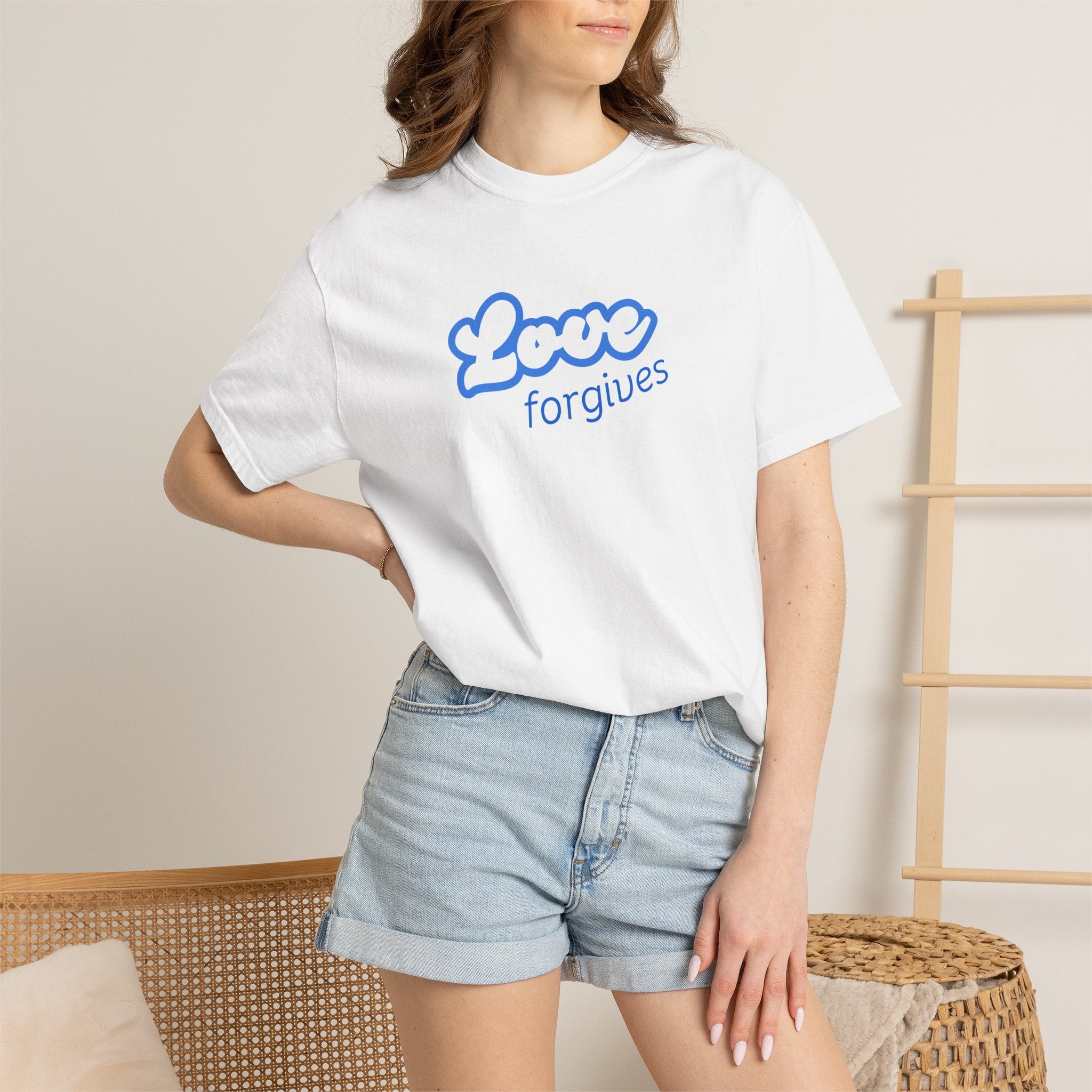 Love Forgives T-Shirt — Retro Script Graphic Tee