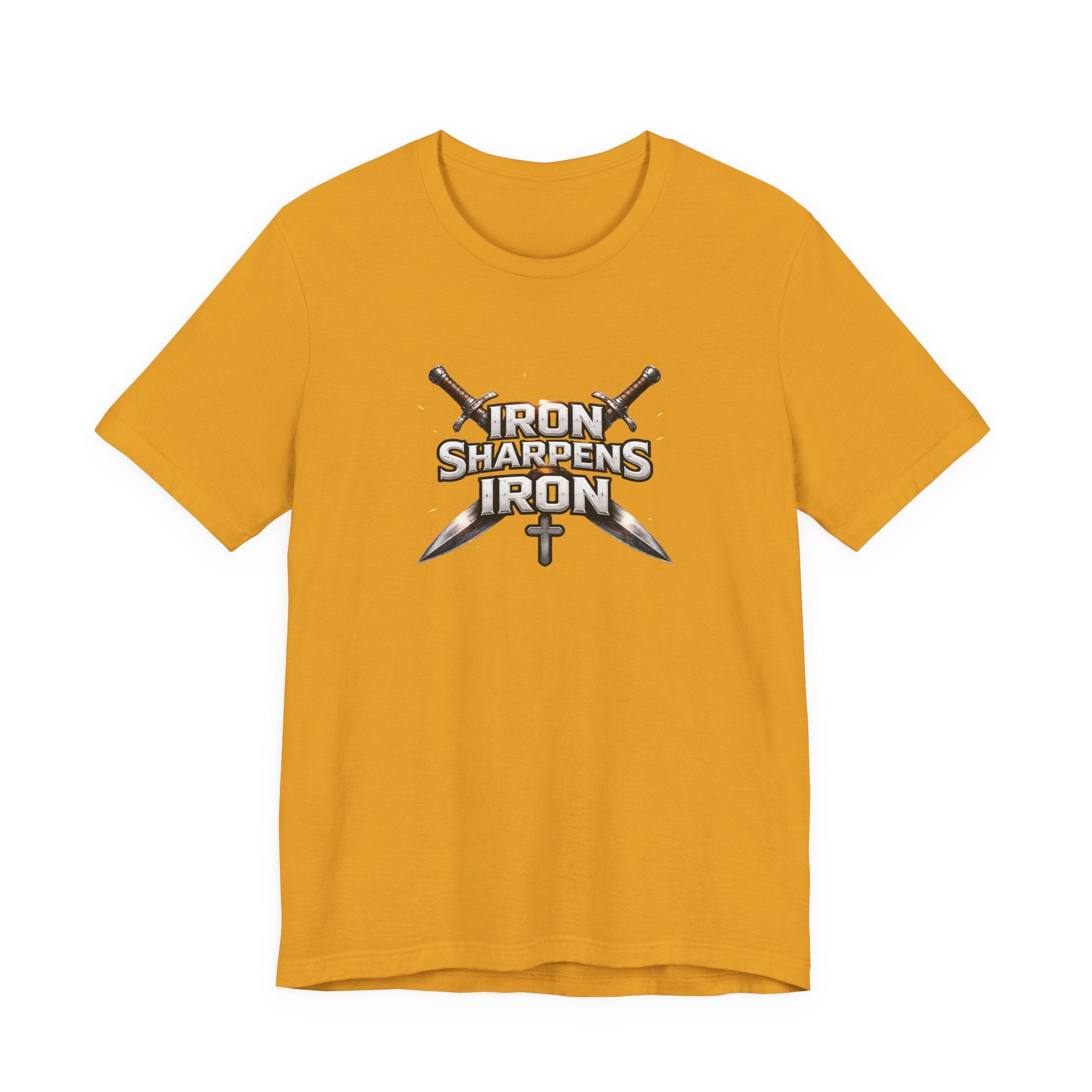 Iron Sharpens Iron T-Shirt — Christian Faith Cross & Swords Tee