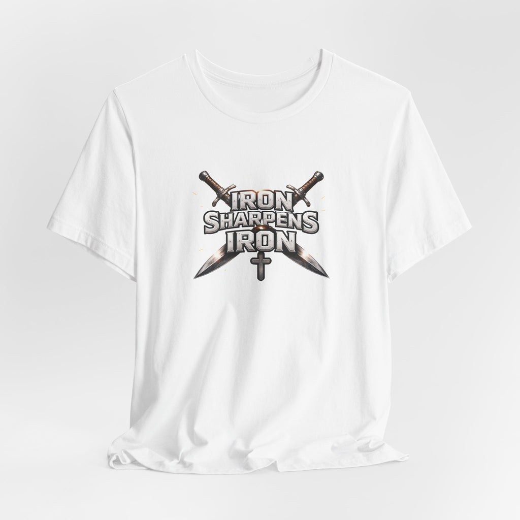 Iron Sharpens Iron T-Shirt — Christian Faith Cross & Swords Tee