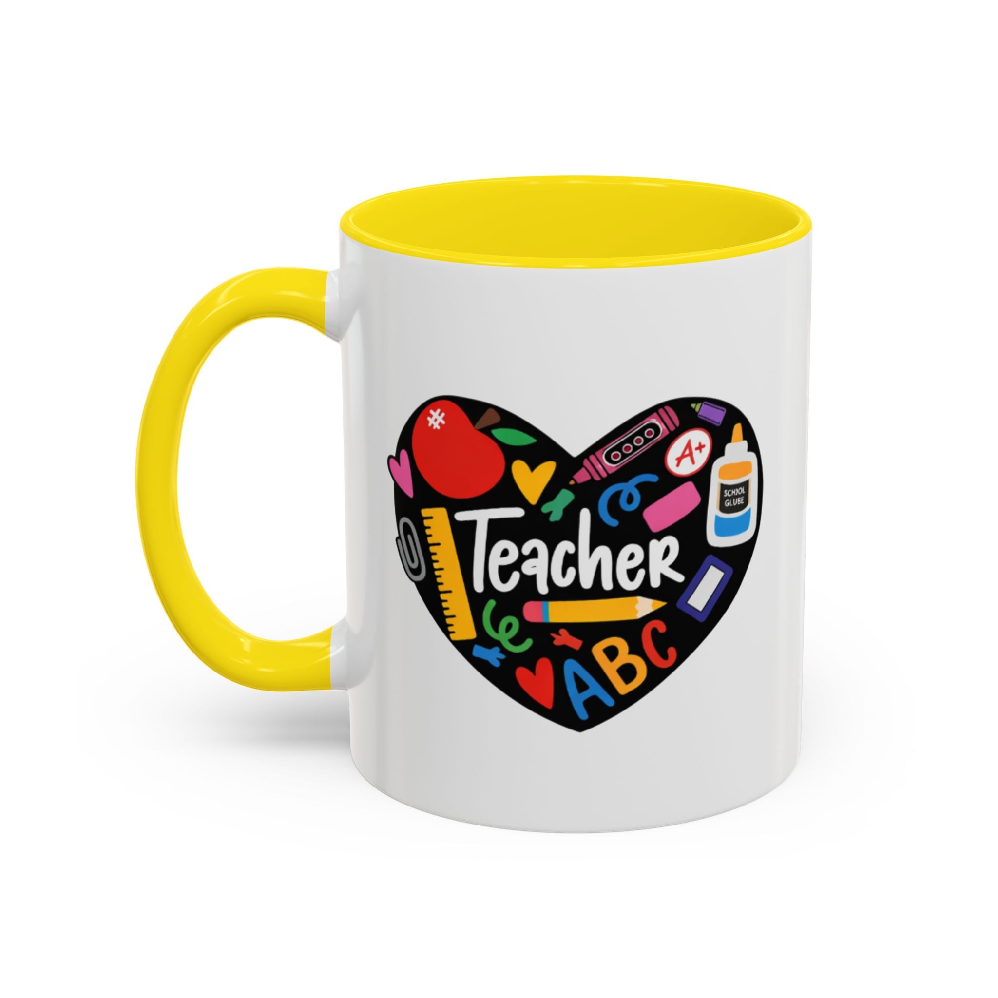 Teacher Heart Accent Coffee Mug — Teacher Appreciation Gift (11/15oz)