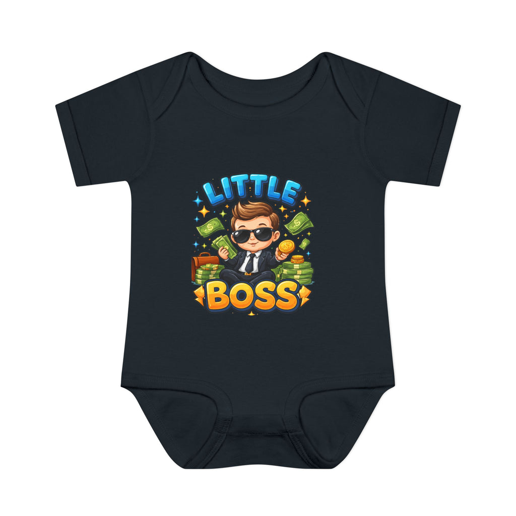Little Boss Infant Bodysuit – Cute Baby Onesie with 'Little Boss' Cartoon Design
