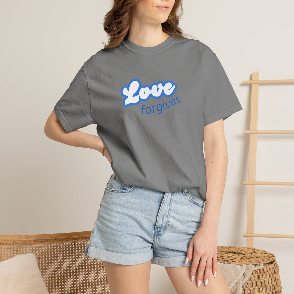 Love Forgives T-Shirt — Retro Script Graphic Tee