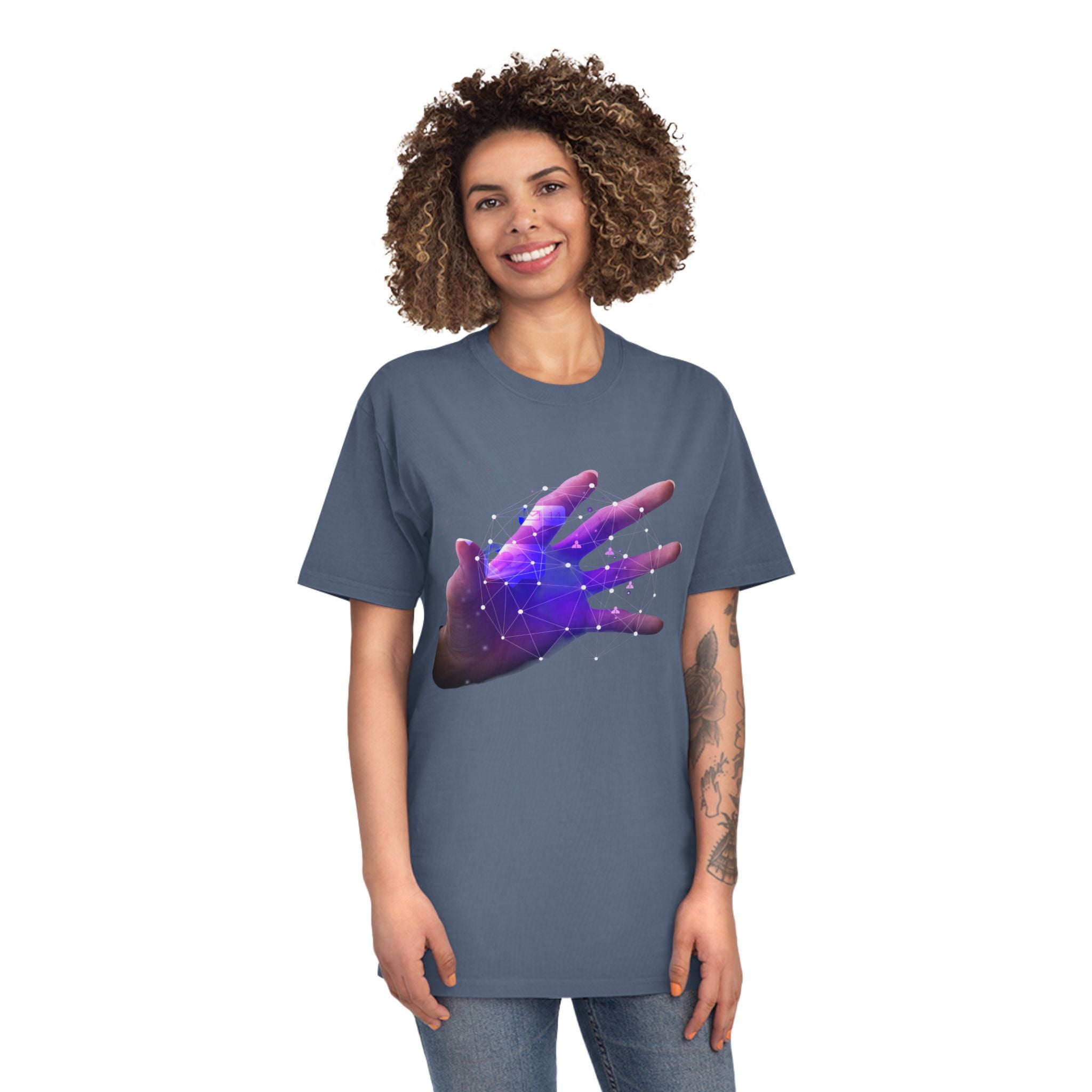 Galaxy Hand Tee — Cosmic Space Hand Graphic T-Shirt
