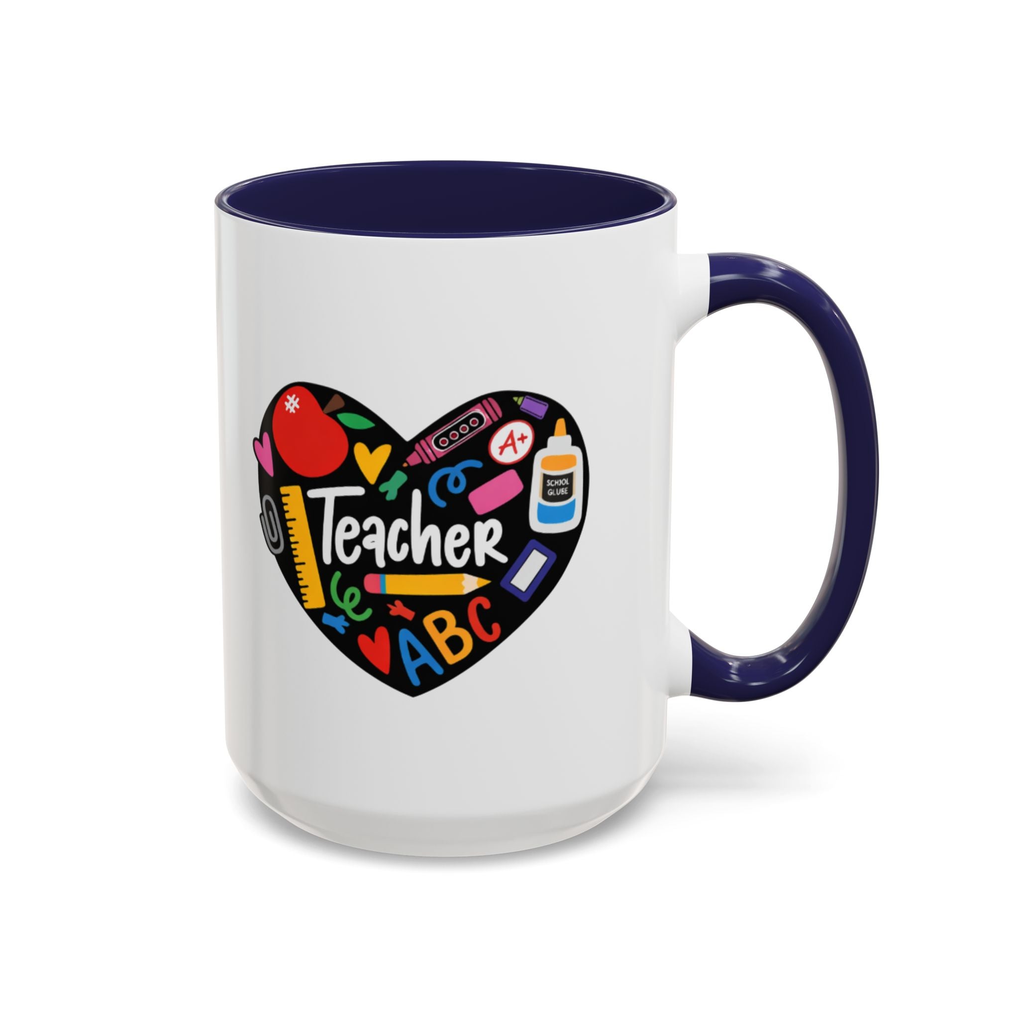 Teacher Heart Accent Coffee Mug — Teacher Appreciation Gift (11/15oz)