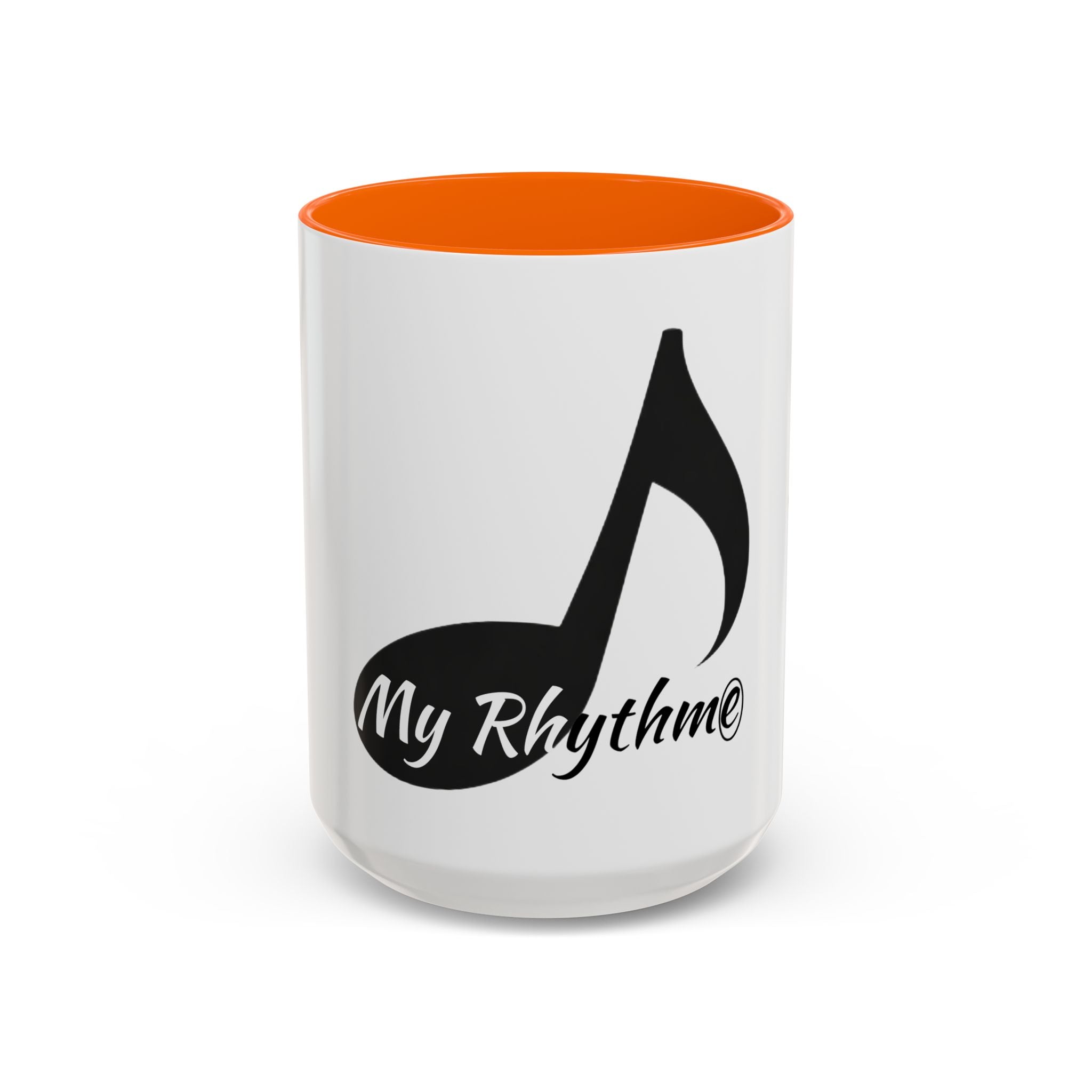 Music Note Accent Mug — "My Rhythmé" Pink Interior Coffee Mug