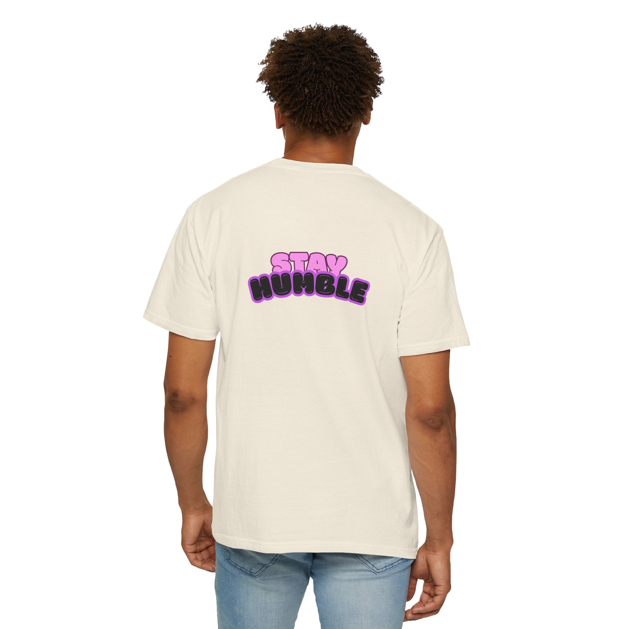 Stay Humble Graphic T-Shirt — Retro Pink & Black Text Tee